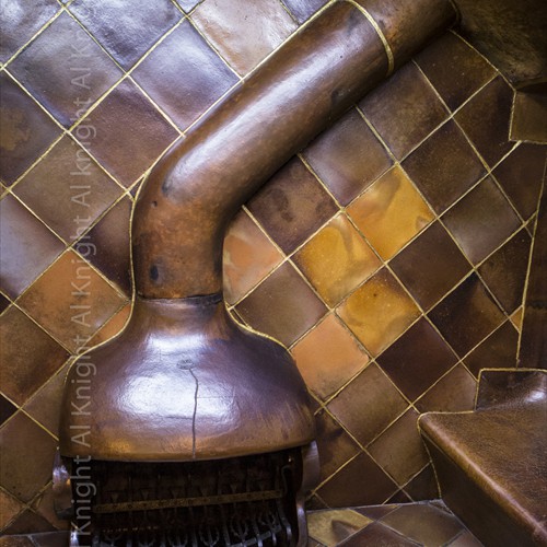 01.-A Fireplace at the Gaudi House - Barcelona Spain